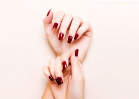 Beautiful nails painted in red